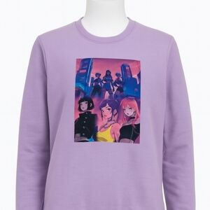 Girls K-Pop Demon Hunters Anime Graphic Sweatshirt Lavender 11-12Y Youth L